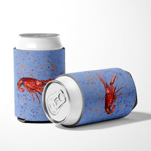 Load image into Gallery viewer, Crawfish on blue Can or Bottle Beverage Insulator Hugger