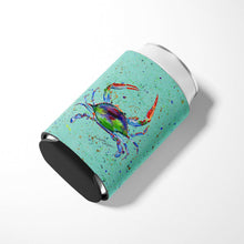 Load image into Gallery viewer, Crab  on Teal Can or Bottle Beverage Insulator Hugger