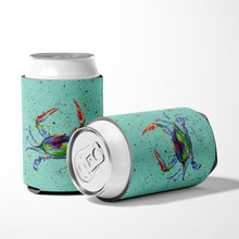 Load image into Gallery viewer, Crab  on Teal Can or Bottle Beverage Insulator Hugger