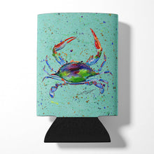 Load image into Gallery viewer, Crab  on Teal Can or Bottle Beverage Insulator Hugger