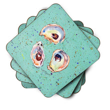 Load image into Gallery viewer, Oyster Coasters - Set of 4 Lightweight Foam, Absorbent Drink Coasters