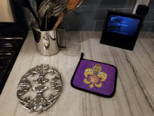 Load image into Gallery viewer, Tiger Fleur de lis Basketball Pot Holders - Set of 2 Decorative Kitchen Helpers | Made in the USA 8478PTHD