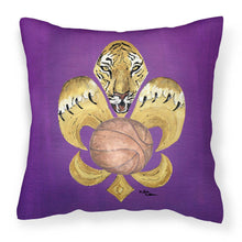 Load image into Gallery viewer, Tiger Fleur de lis Basketball Throw Pillow - 14x14 Decorative Pillow – Art for Your Home &amp; Patio 8478PW1414