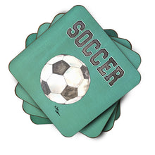 Load image into Gallery viewer, Soccer Coasters - Set of 4 Lightweight Foam, Absorbent Drink Coasters
