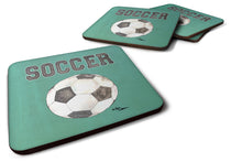 Load image into Gallery viewer, Soccer Coasters - Set of 4 Lightweight Foam, Absorbent Drink Coasters