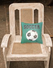 Load image into Gallery viewer, Soccer   Canvas Throw Pillow - 14x14 Decorative Pillow – Art for Your Home &amp; Patio