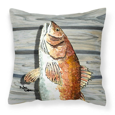 Red Fish Throw Pillow - 14x14 Decorative Pillow – Art for Your Home & Patio 8489PW1414