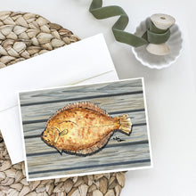 Load image into Gallery viewer, Fish Flounder on Pier Greeting Cards -  Blank Note Cards – 8-Pack of Artist-Designed Cards with Envelopes