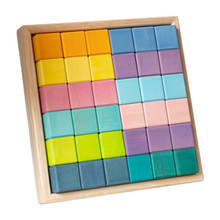 Load image into Gallery viewer, **Pre-order (Ships in 2-3 Weeks)**36 Pcs STAINED Rainbow Mosaic Building Blocks in Pastel/Macaron Colors