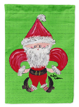 Load image into Gallery viewer, Christmas Santa Fleur de lis Garden Flag – Decorative Outdoor Yard Flag