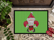 Load image into Gallery viewer, Christmas Fleur de lis Santa Claus Doormat - 24x36 Decorative Floor Mat – Indoor/Outdoor Rug