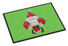 Load image into Gallery viewer, Christmas Fleur de lis Santa Claus Doormat - 24x36 Decorative Floor Mat – Indoor/Outdoor Rug