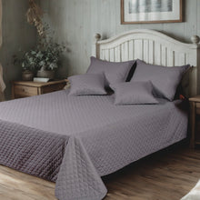 Load image into Gallery viewer, Tache Solid Light Gray Silver Diamond Stitch Bubble Quilted Bedspread Set (DXJ109038-2)
