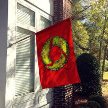 Load image into Gallery viewer, Christmas Wreath Fleur de lis Flag Canvas House Size