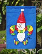 Load image into Gallery viewer, Christmas Snowman Fleur de lis Garden Flag – Decorative Outdoor Yard Flag