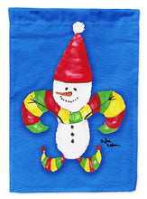 Load image into Gallery viewer, Christmas Snowman Fleur de lis Garden Flag – Decorative Outdoor Yard Flag