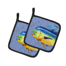 Load image into Gallery viewer, Dolphin Mahi Mahi Pot Holders - Set of 2 Decorative Kitchen Helpers | Made in the USA 8521PTHD