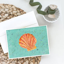 Load image into Gallery viewer, Shell on Teal Greeting Cards -  Blank Note Cards – 8-Pack of Artist-Designed Cards with Envelopes