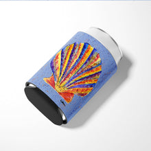 Load image into Gallery viewer, Scallop Shell on Blue Can or Bottle Beverage Insulator Hugger