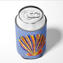 Load image into Gallery viewer, Scallop Shell on Blue Can or Bottle Beverage Insulator Hugger