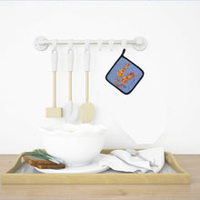 Load image into Gallery viewer, Seahorses on Blue Pot Holders - Set of 2 Decorative Kitchen Helpers | Made in the USA 8526PTHD