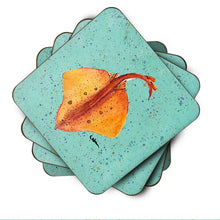 Load image into Gallery viewer, Stingray Coasters - Set of 4 Lightweight Foam, Absorbent Drink Coasters