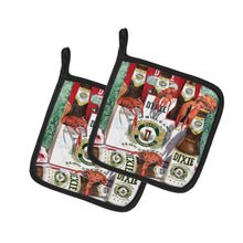 Load image into Gallery viewer, Dixie Beer and Crawfish New Orleans Pot Holders - Set of 2 Decorative Kitchen Helpers | Made in the USA 8541PTHD