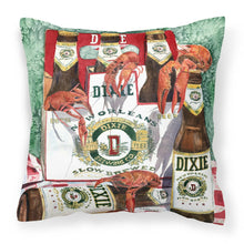 Load image into Gallery viewer, Dixie Beer and Crawfish New Orleans Throw Pillow - 14x14 Decorative Pillow – Art for Your Home &amp; Patio 8541PW1414