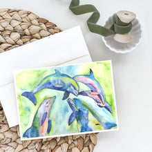 Load image into Gallery viewer, Dolphins Greeting Cards -  Blank Note Cards – 8-Pack of Artist-Designed Cards with Envelopes