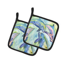 Load image into Gallery viewer, Dolphin Pot Holders - Set of 2 Decorative Kitchen Helpers | Made in the USA 8548PTHD