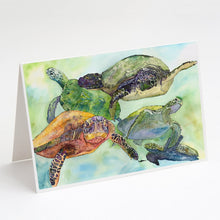 Load image into Gallery viewer, Turtle Loggerhead Family Greeting Cards -  Blank Note Cards – 8-Pack of Artist-Designed Cards with Envelopes