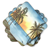 Load image into Gallery viewer, Palm Tree  Coasters - Set of 4 Lightweight Foam, Absorbent Drink Coasters