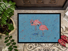 Load image into Gallery viewer, Flamingo on Blue Speckle Doormat - 24x36 Decorative Floor Mat – Indoor/Outdoor Rug
