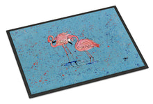 Load image into Gallery viewer, Flamingo on Blue Speckle Doormat - 24x36 Decorative Floor Mat – Indoor/Outdoor Rug