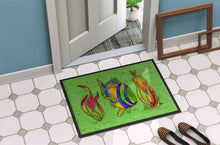 Load image into Gallery viewer, Tropical Fish on Green Doormat - 24x36 Decorative Floor Mat – Indoor/Outdoor Rug