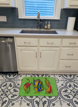 Load image into Gallery viewer, Tropical Fish on Green Machine Washable Memory Foam Mat 8568RUG