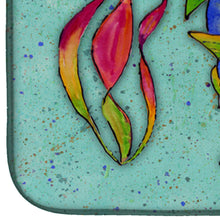 Load image into Gallery viewer, Tropical Fish on Teal Dish Drying Mat – Absorbent, Artistic Kitchen Essentials 8569DDM