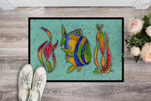Load image into Gallery viewer, Tropical Fish on Teal Doormat - 24x36 Decorative Floor Mat – Indoor/Outdoor Rug