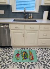 Load image into Gallery viewer, Tropical Fish on Teal Machine Washable Memory Foam Mat 8569RUG