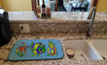 Load image into Gallery viewer, Tropical Fish on Blue Dish Drying Mat – Absorbent, Artistic Kitchen Essentials 8570DDM