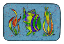 Load image into Gallery viewer, Tropical Fish on Blue Dish Drying Mat – Absorbent, Artistic Kitchen Essentials 8570DDM