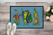 Load image into Gallery viewer, Tropical Fish on Blue Doormat - 24x36 Decorative Floor Mat – Indoor/Outdoor Rug