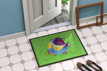 Load image into Gallery viewer, Tropical Fish on Green Doormat - 24x36 Decorative Floor Mat – Indoor/Outdoor Rug