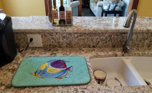 Load image into Gallery viewer, Tropical Fish on Teal Dish Drying Mat – Absorbent, Artistic Kitchen Essentials 8576DDM
