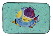 Load image into Gallery viewer, Tropical Fish on Teal Dish Drying Mat – Absorbent, Artistic Kitchen Essentials 8576DDM