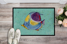 Load image into Gallery viewer, Tropical Fish on Teal Doormat - 24x36 Decorative Floor Mat – Indoor/Outdoor Rug