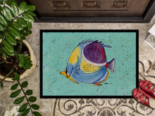 Load image into Gallery viewer, Tropical Fish on Teal Doormat - 24x36 Decorative Floor Mat – Indoor/Outdoor Rug