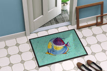 Load image into Gallery viewer, Tropical Fish on Teal Doormat - 24x36 Decorative Floor Mat – Indoor/Outdoor Rug