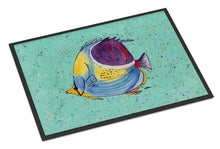 Load image into Gallery viewer, Tropical Fish on Teal Doormat - 24x36 Decorative Floor Mat – Indoor/Outdoor Rug