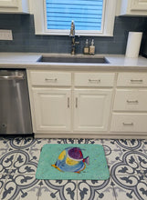 Load image into Gallery viewer, Tropical Fish on Teal Machine Washable Memory Foam Mat 8576RUG